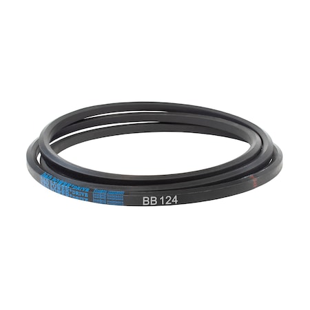 D&D BB124 Double-Sided V-Belt, 128 3/5 in Outside Length, 21/32 in Top Width, 17/32 in Thickness, 1 Ribs BB124